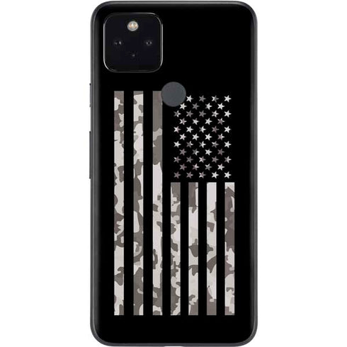 Black and White Camo American Flag Google Pixel 5a Skin